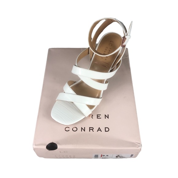 LC LAUREN CONRAD ROOIBOS White Strappy High Heel Sandals - Picture 11 of 11